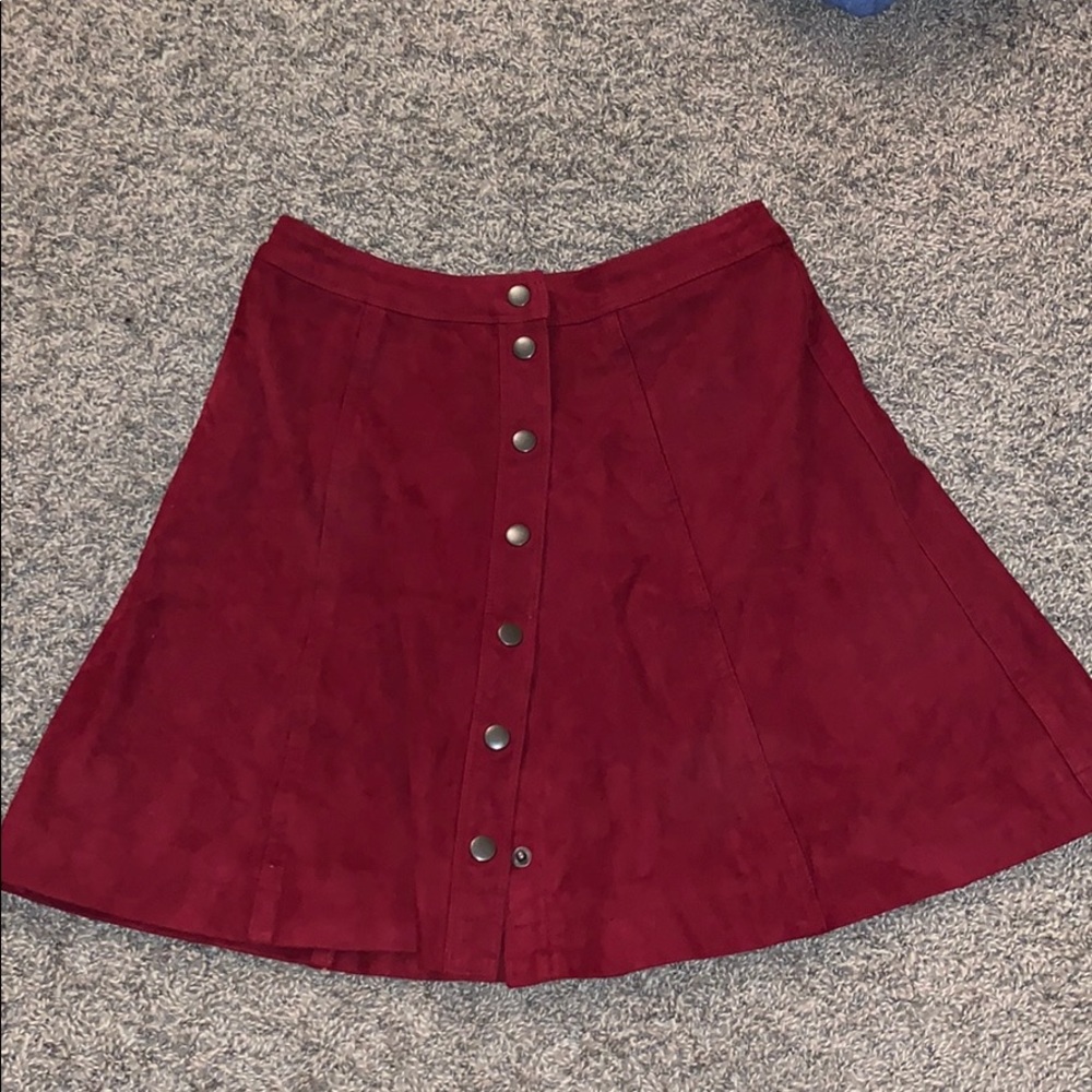 Red/Maroon Suede Skirt!